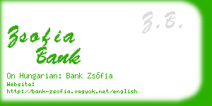 zsofia bank business card